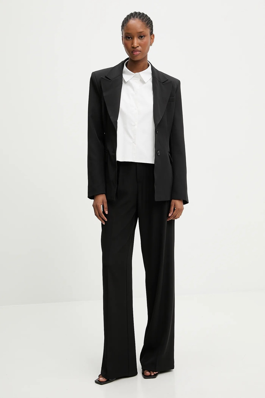 Хлопковая блузка Answear.LAB цвет белый однотонная