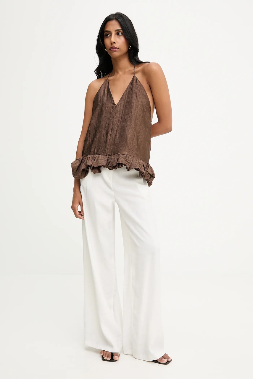 Блузка Answear.LAB цвет коричневый однотонная