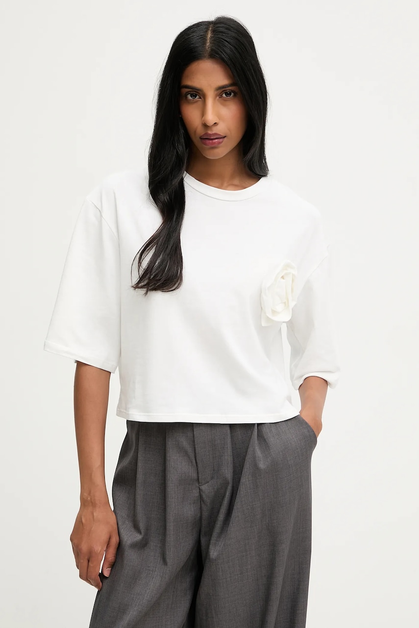 Answear.LAB bluza culoarea alb, neted