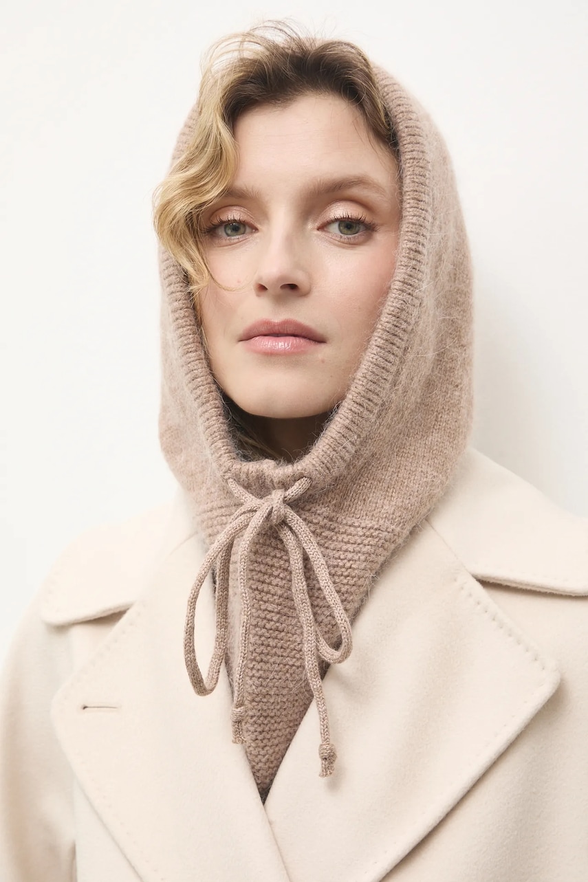 Answear.LAB glugă cu lână culoare maro