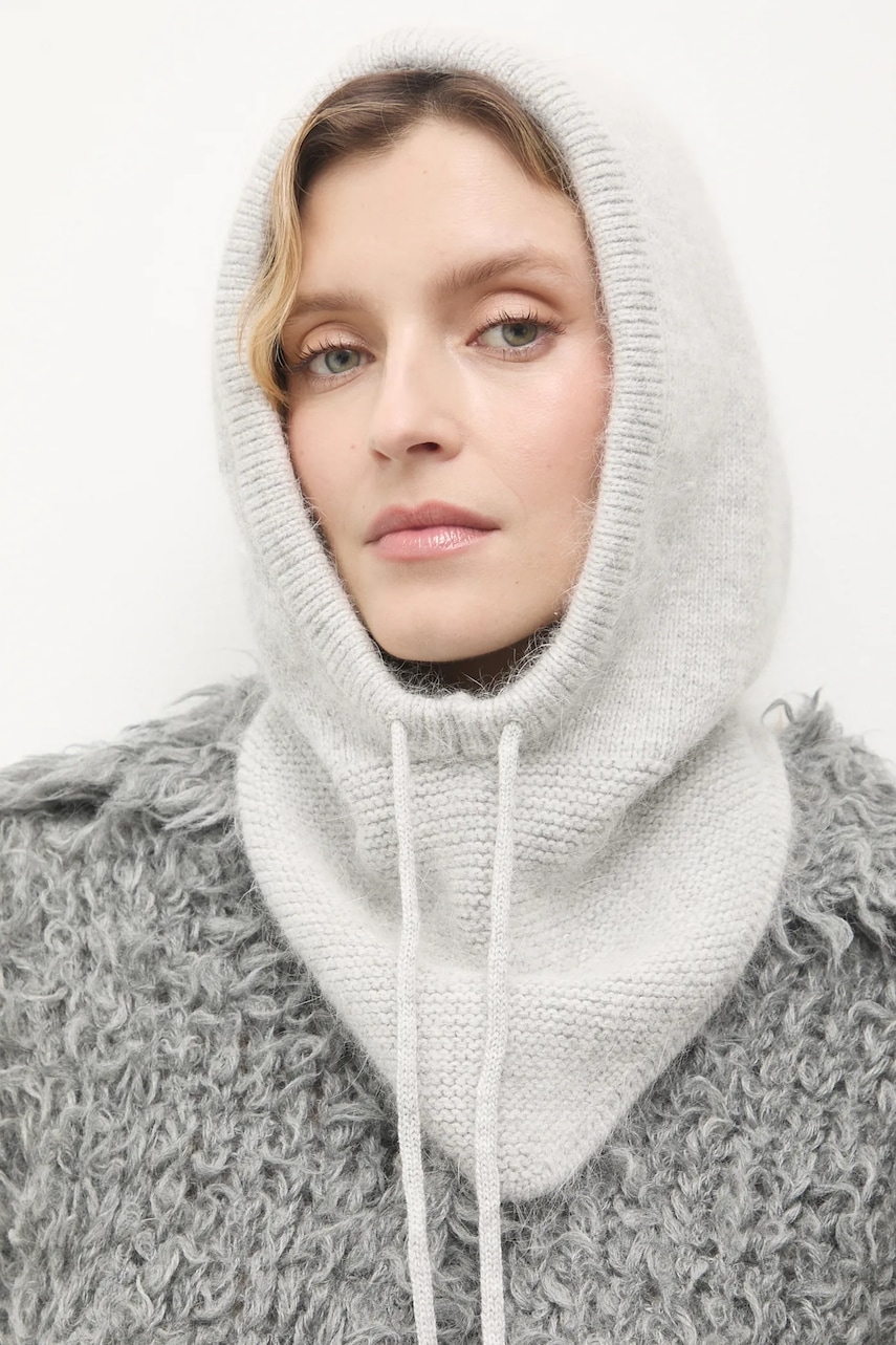 Answear.LAB glugă cu lână culoare gri