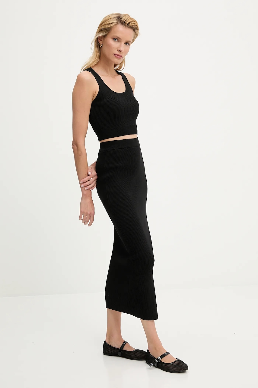 Answear Lab top și fustă culoarea negru