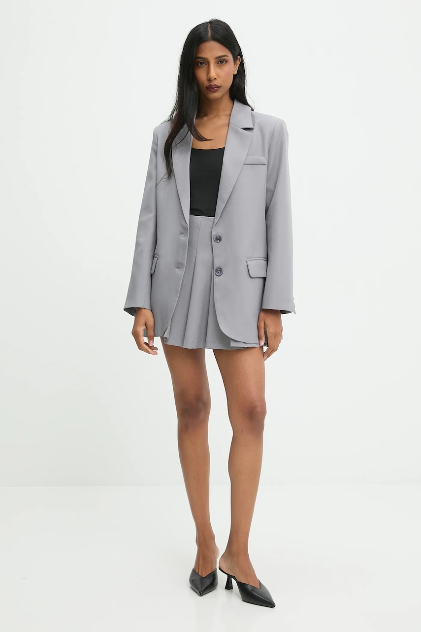 Answear.LAB set - jachetă și pantaloni culotte culoarea gri