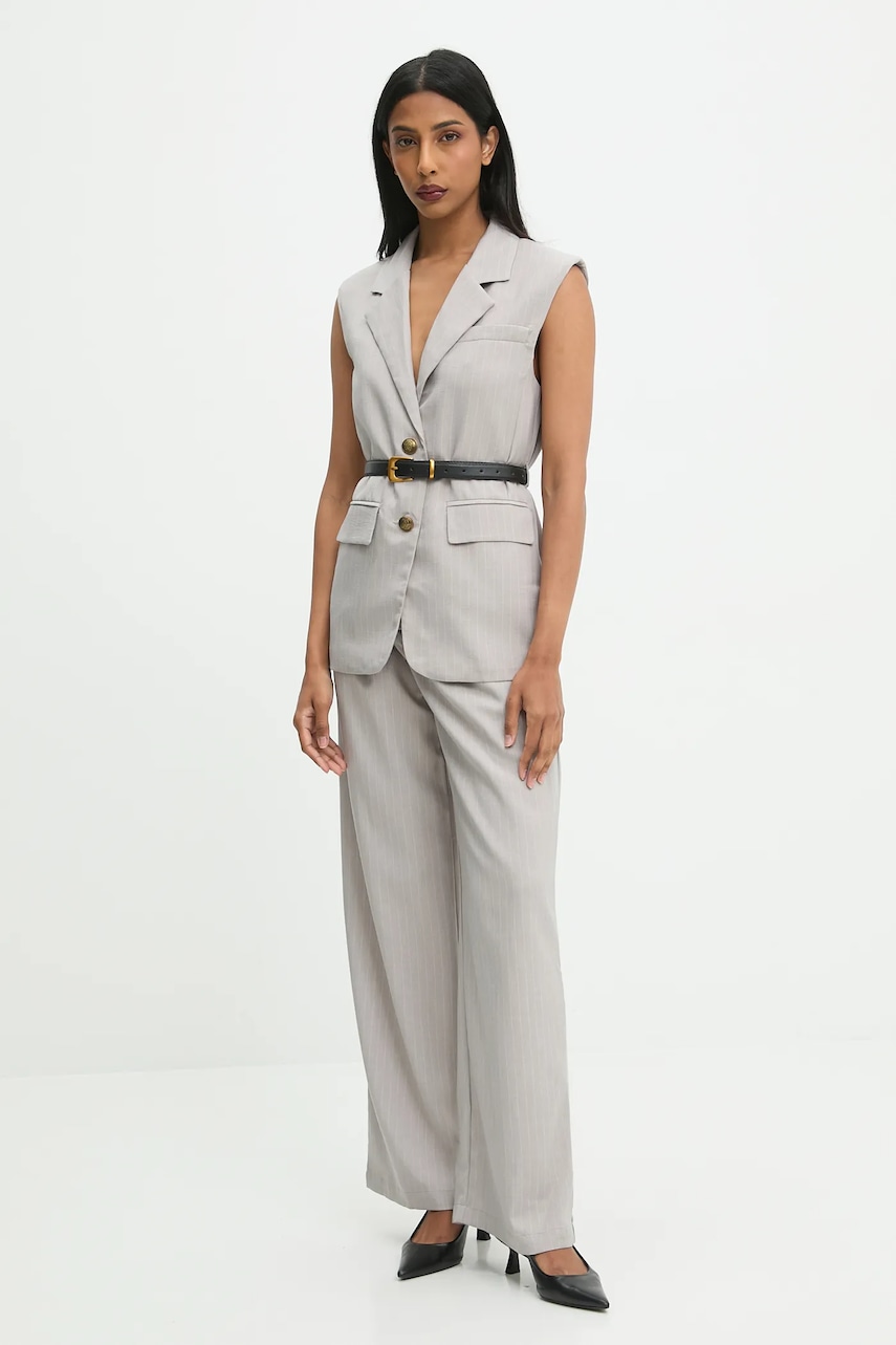 Answear.LAB set - vestă și pantaloni culoarea gri Answear.LAB set - vestă și pantaloni culoarea gri