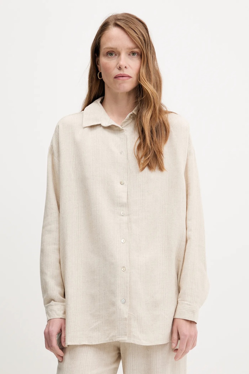 Льняной комплект Answear.LAB цвет бежевый Льняной комплект Answear.LAB цвет бежевый