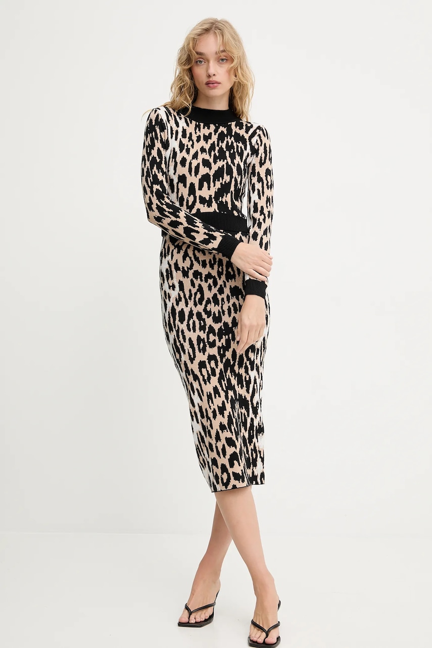 Answear.LAB bluză și fustă culoarea bej