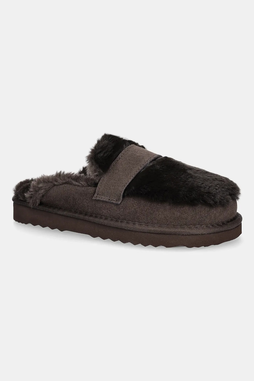 Answear.LAB papuci de piele întoarsă culoare maro