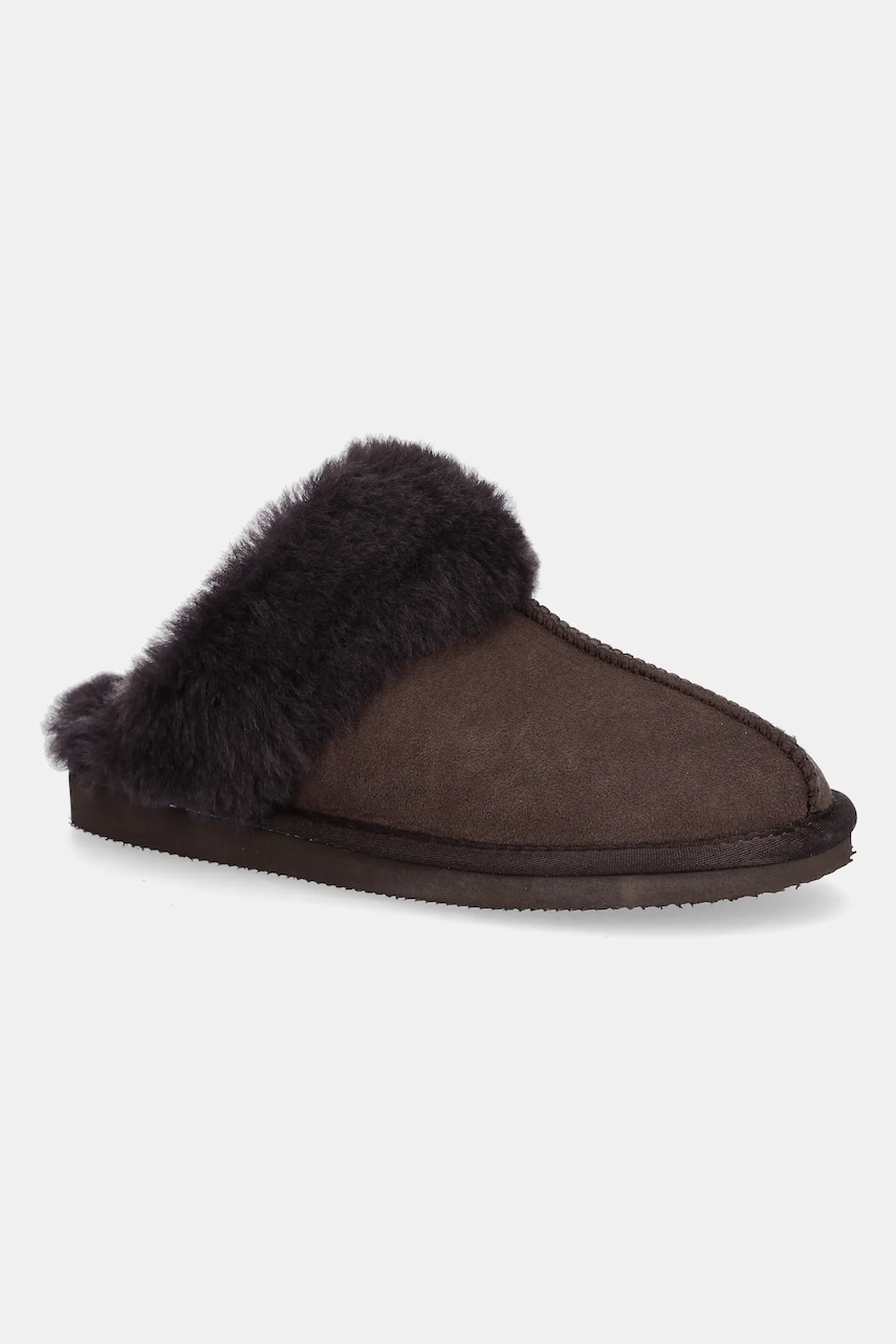 Answear.LAB papuci din piele intoarsa culoarea maro