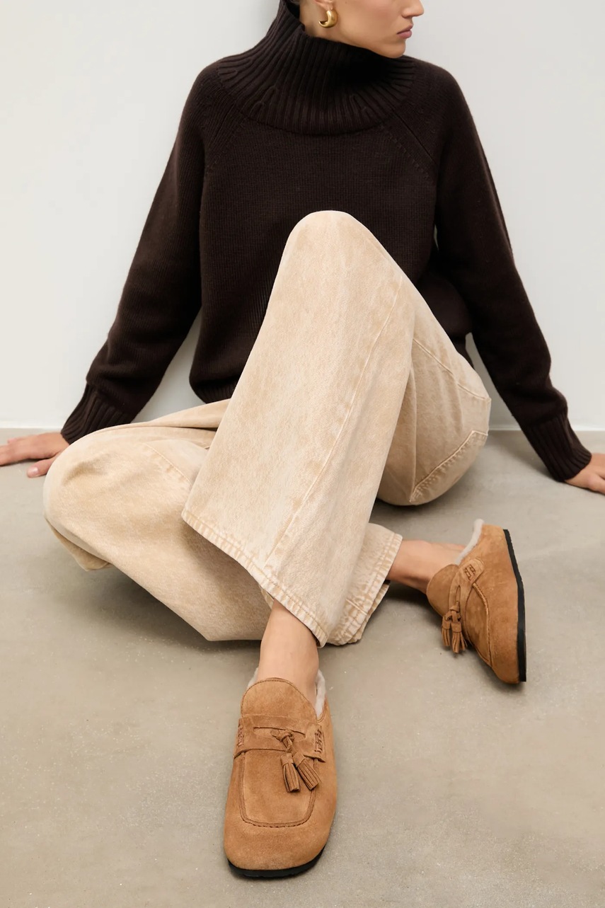 Answear.LAB papuci din piele culoarea maro