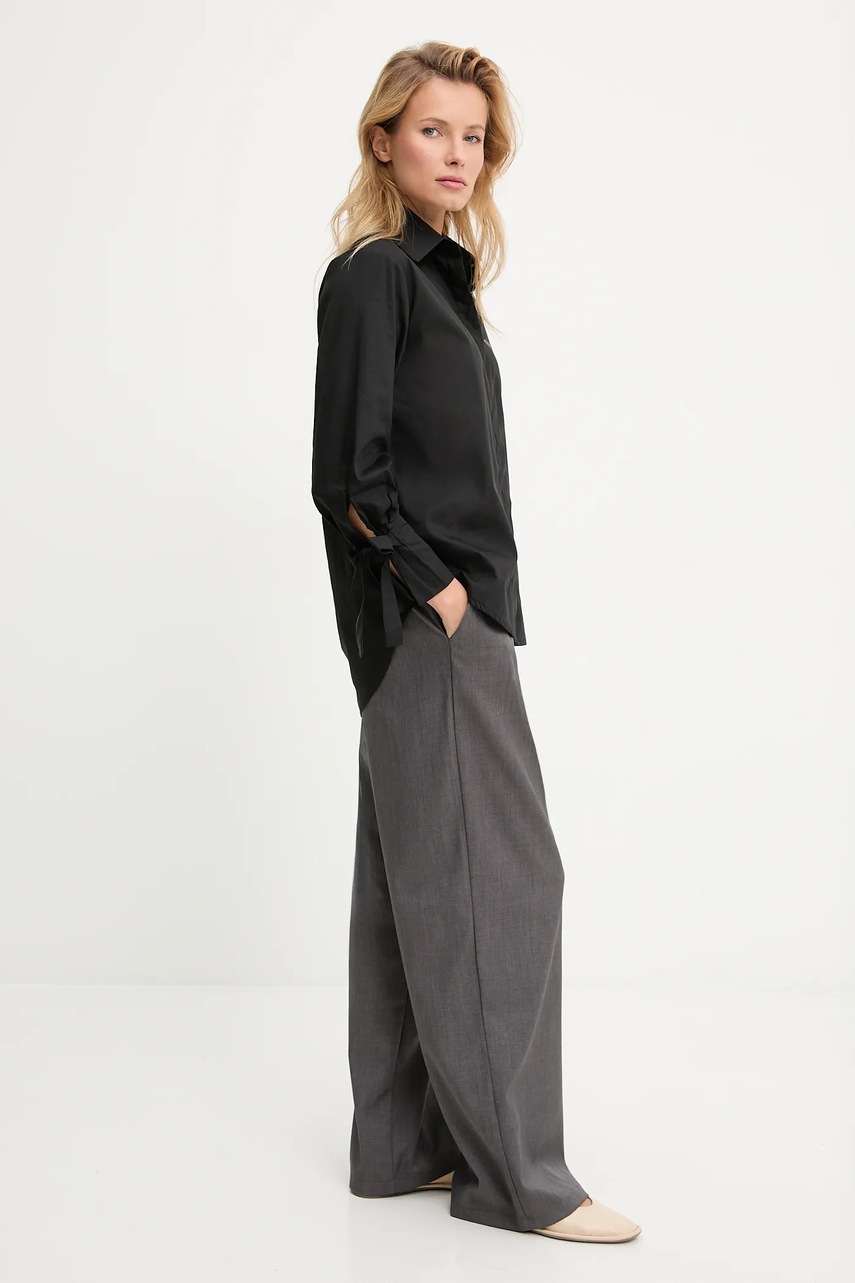 Рубашка Answear.LAB цвет чёрный relaxed классический воротник Рубашка Answear.LAB цвет чёрный relaxed классический воротник