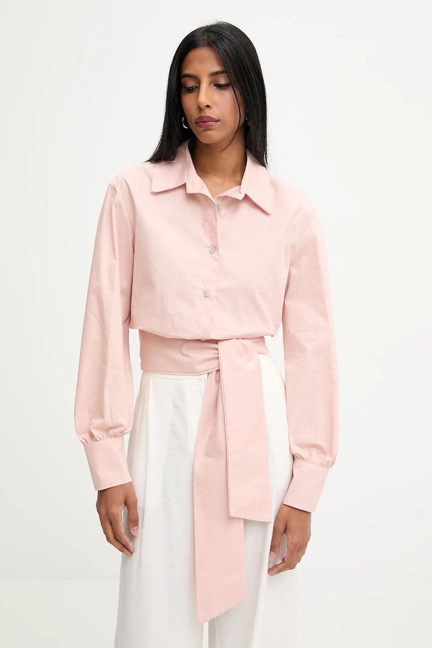 Answear.LAB camasa culoarea roz, cu guler clasic, relaxed