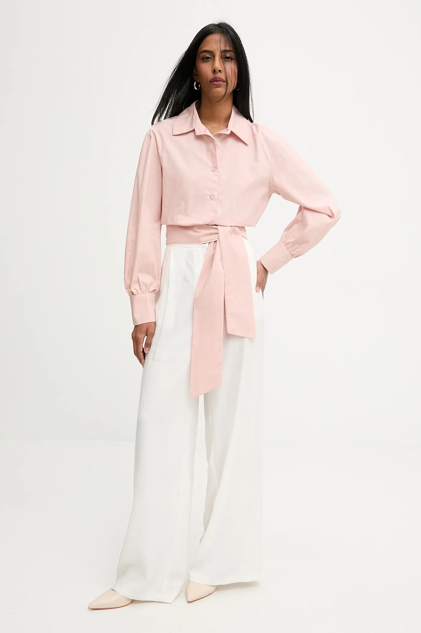 Рубашка Answear.LAB цвет розовый relaxed классический воротник Рубашка Answear.LAB цвет розовый relaxed классический воротник