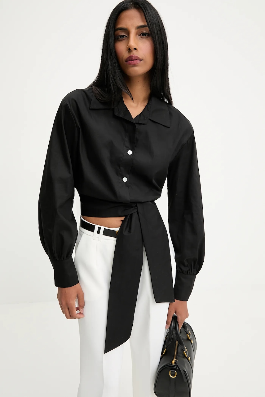 Answear.LAB camasa culoarea negru, cu guler clasic, relaxed
