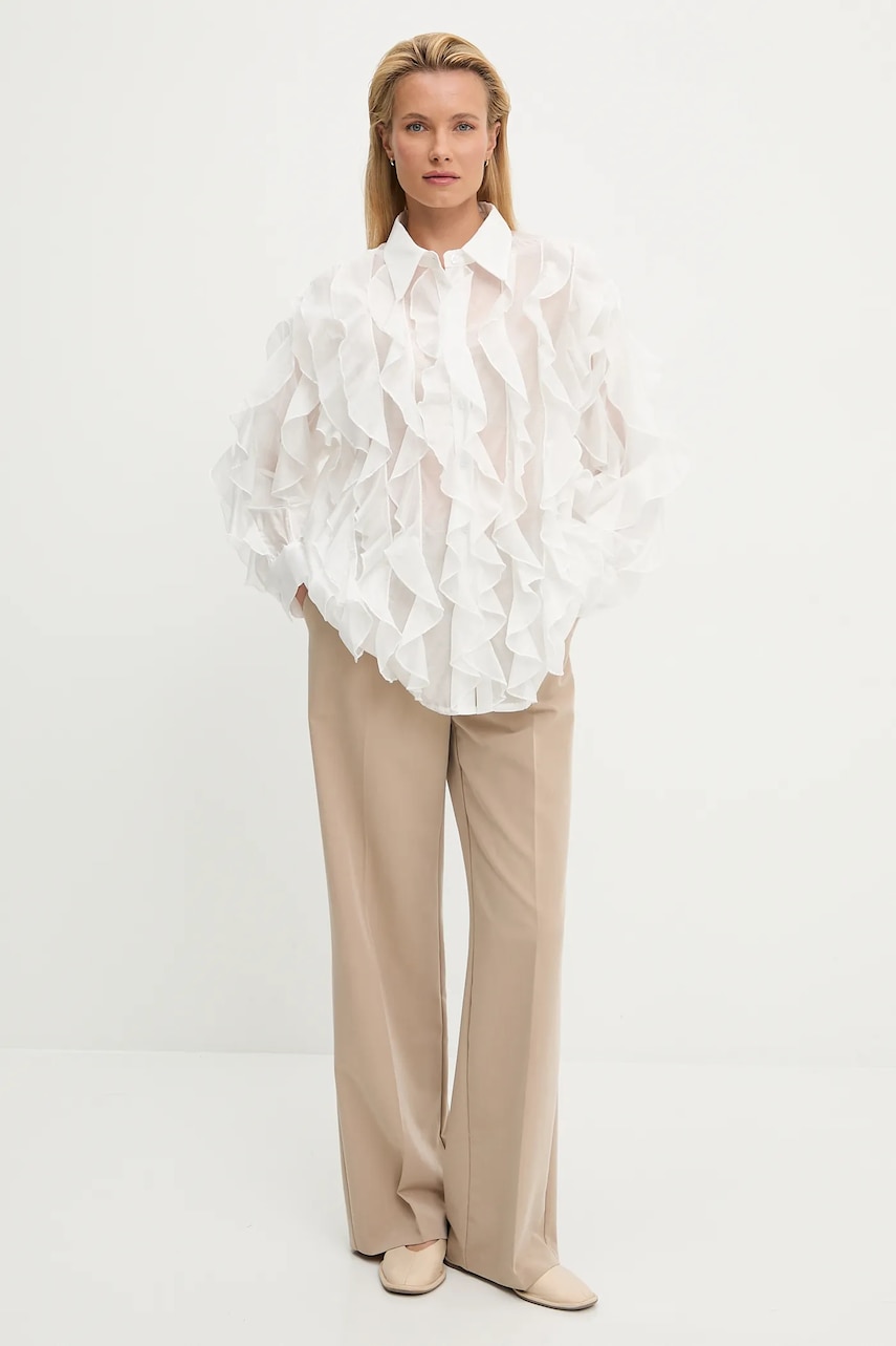 Рубашка Answear.LAB цвет белый relaxed классический воротник Рубашка Answear.LAB цвет белый relaxed классический воротник