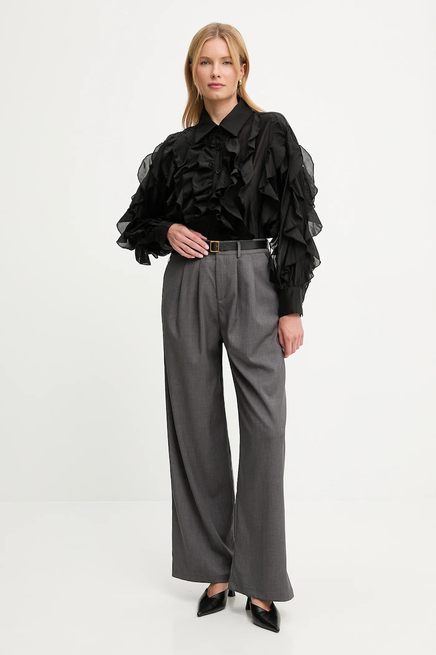 Рубашка Answear.LAB цвет чёрный relaxed классический воротник Рубашка Answear.LAB цвет чёрный relaxed классический воротник