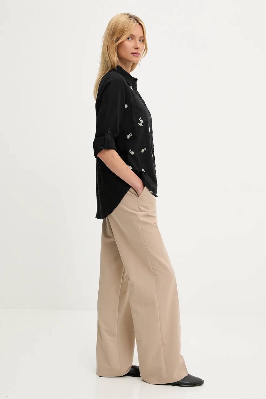 Хлопковая рубашка Answear.LAB цвет чёрный relaxed классический воротник Хлопковая рубашка Answear.LAB цвет чёрный relaxed классический воротник