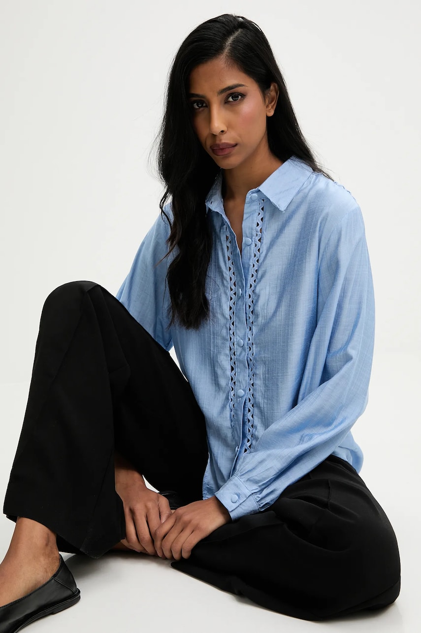 Answear.LAB cămașă de in cu guler clasic, regular