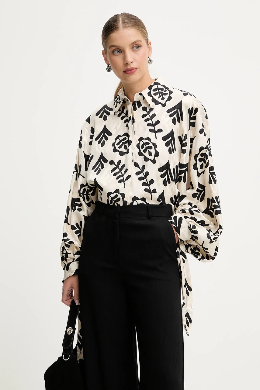Answear.LAB camasa culoarea negru, cu guler clasic, relaxed