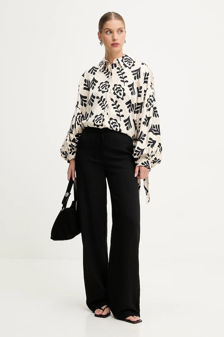 Рубашка Answear.LAB цвет чёрный relaxed классический воротник Рубашка Answear.LAB цвет чёрный relaxed классический воротник