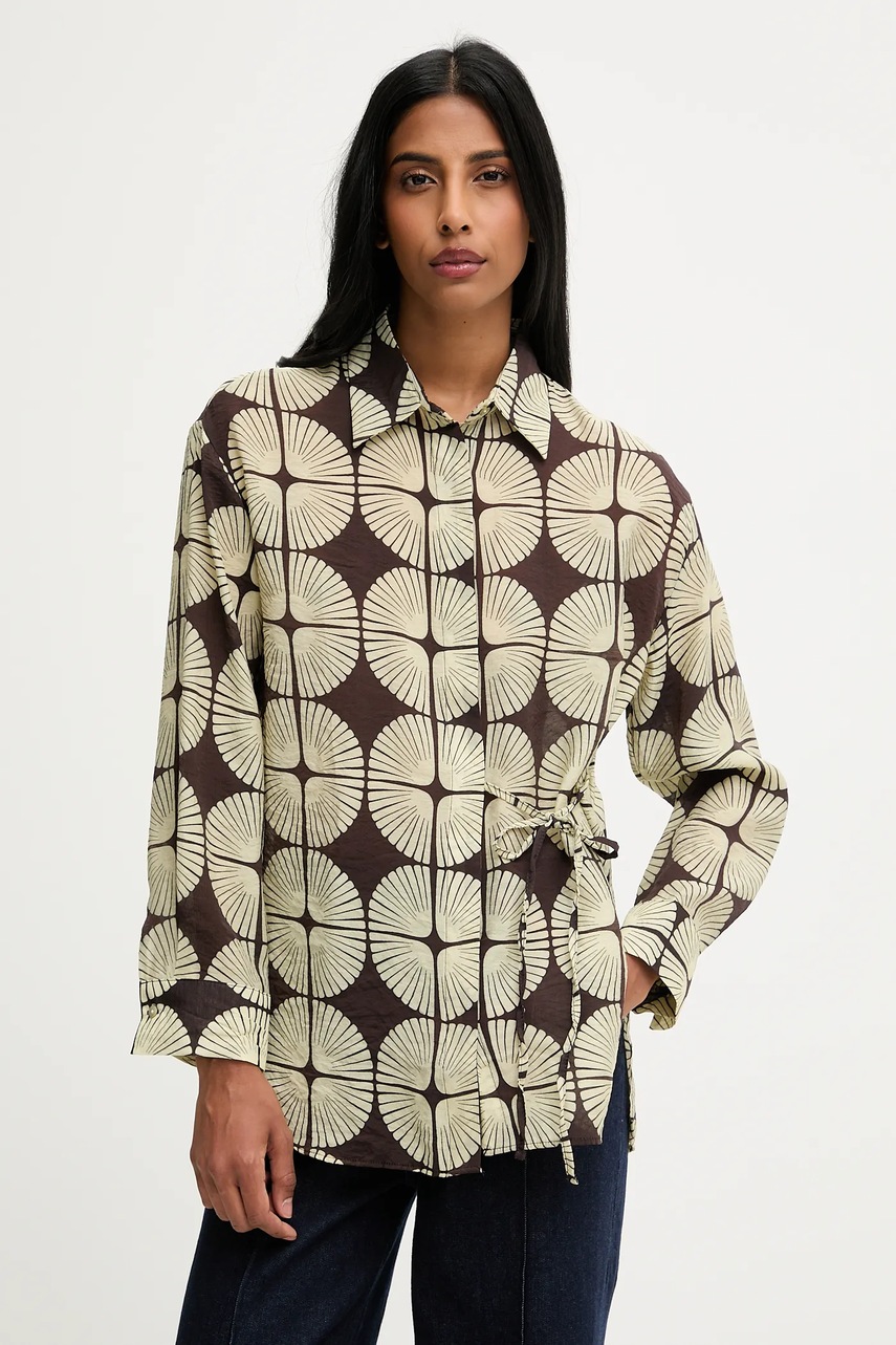 Рубашка Answear.LAB цвет зелёный relaxed классический воротник