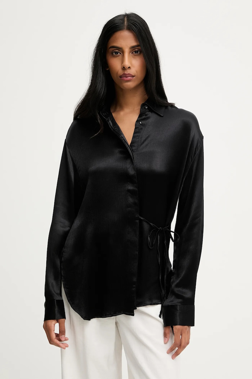 Answear.LAB camasa culoarea negru, cu guler clasic, relaxed