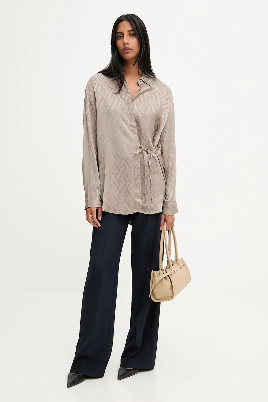 Answear.LAB camasa culoarea bej, cu guler clasic, relaxed