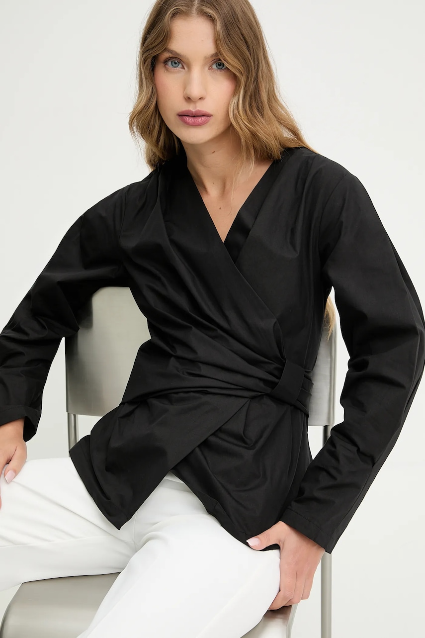 Answear.LAB camasa din bumbac culoarea negru, regular