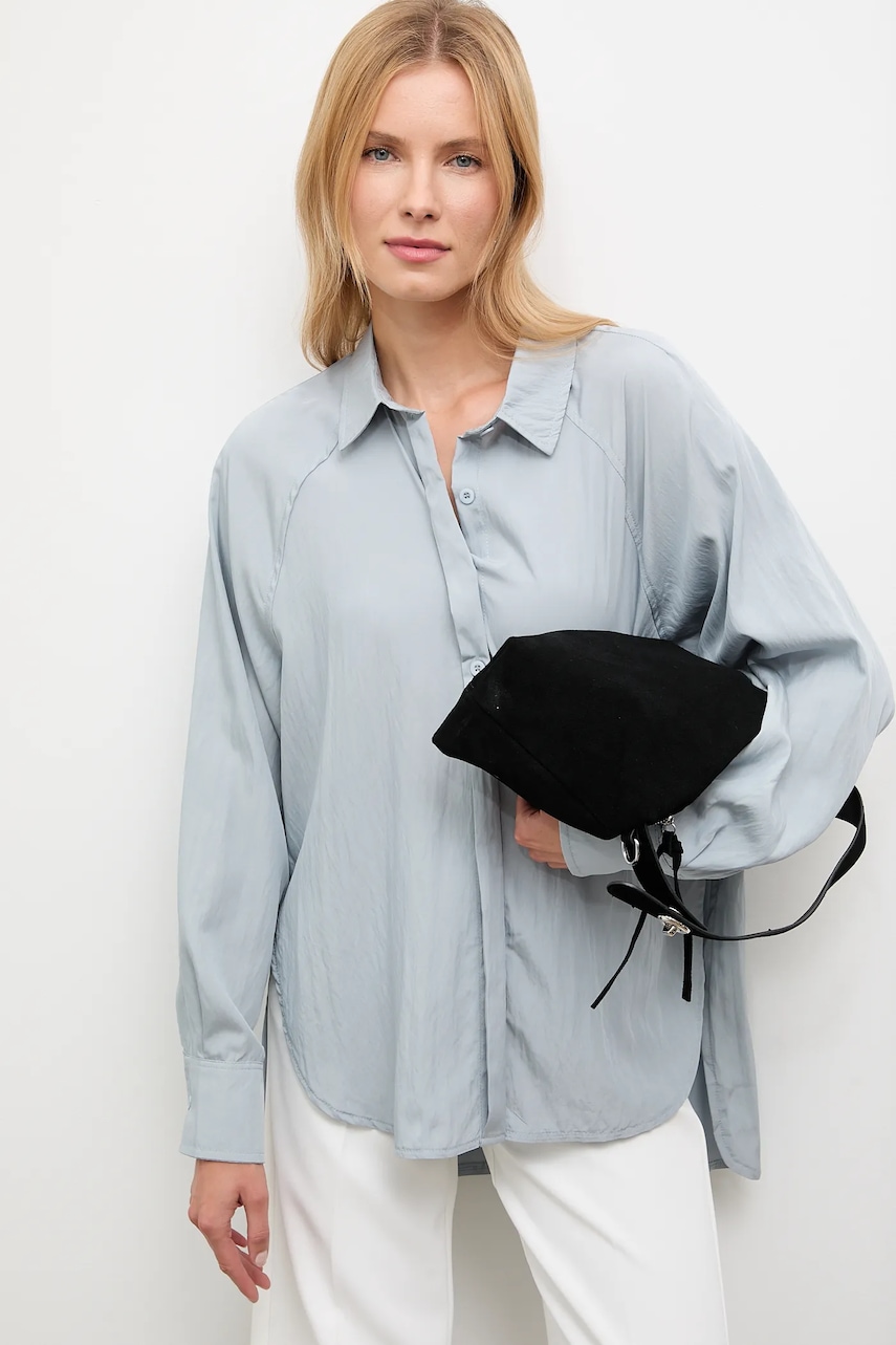 Рубашка Answear.LAB цвет синий relaxed классический воротник Рубашка Answear.LAB цвет синий relaxed классический воротник