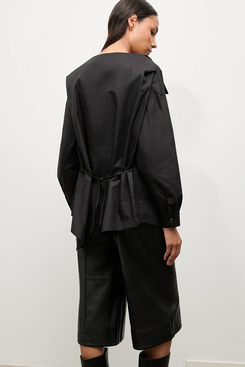 Хлопковая рубашка Answear.LAB цвет чёрный regular классический воротник