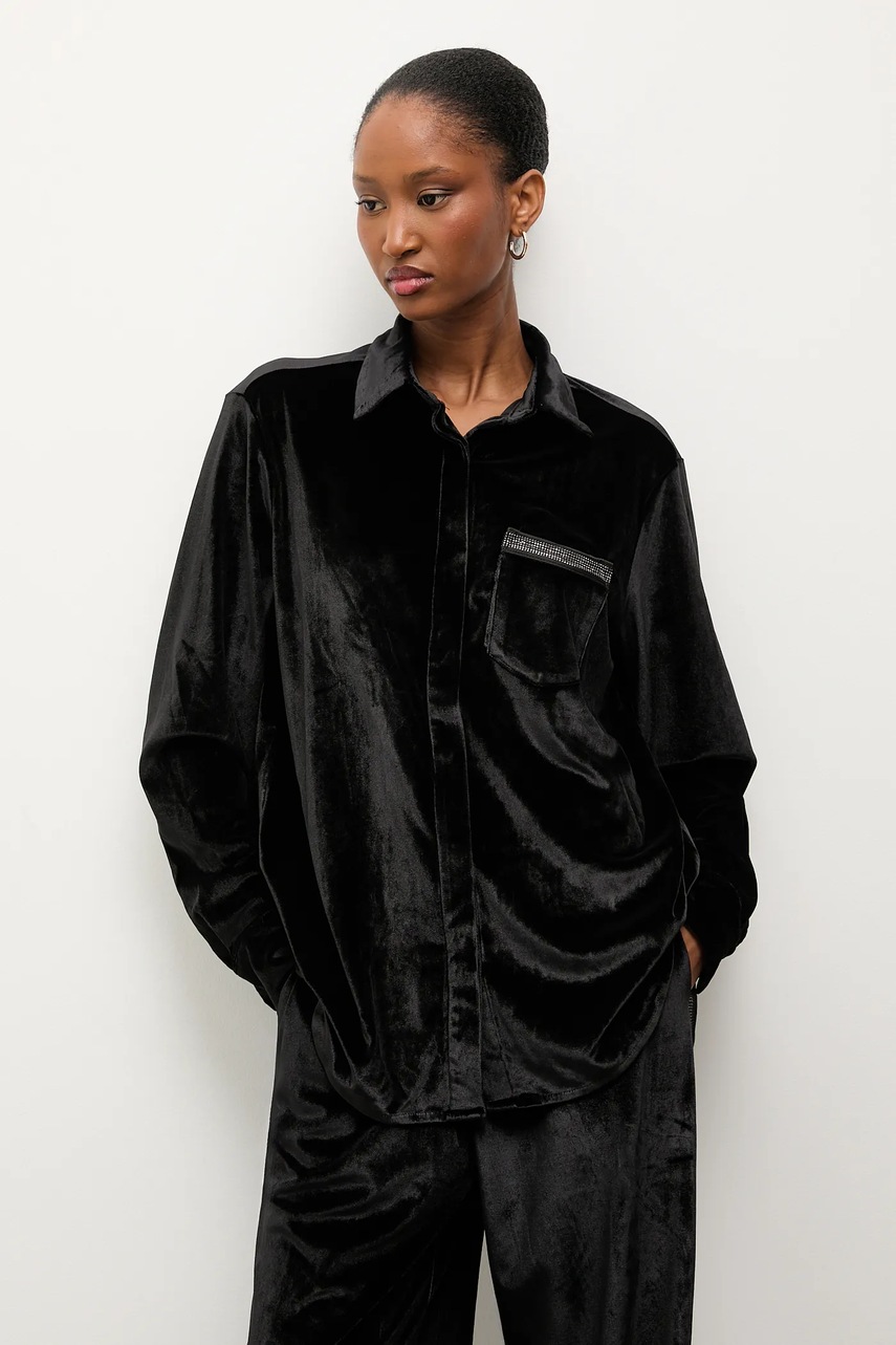 Answear.LAB camasa culoarea negru, cu guler clasic, relaxed