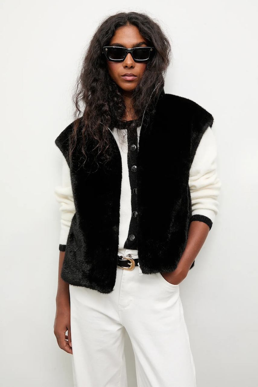 Answear.LAB vesta culoarea negru, de tranzitie