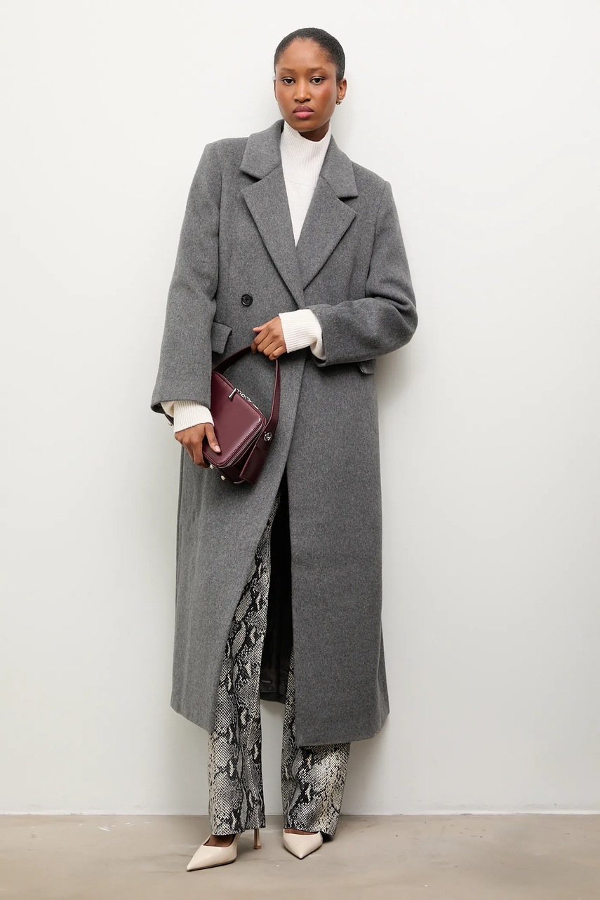 Шерстяное пальто Answear.LAB цвет серый