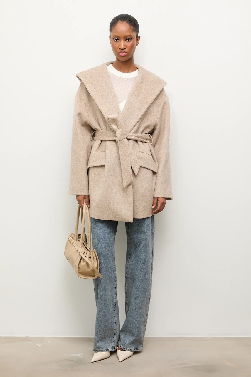 Шерстяное пальто Answear.LAB цвет бежевый
