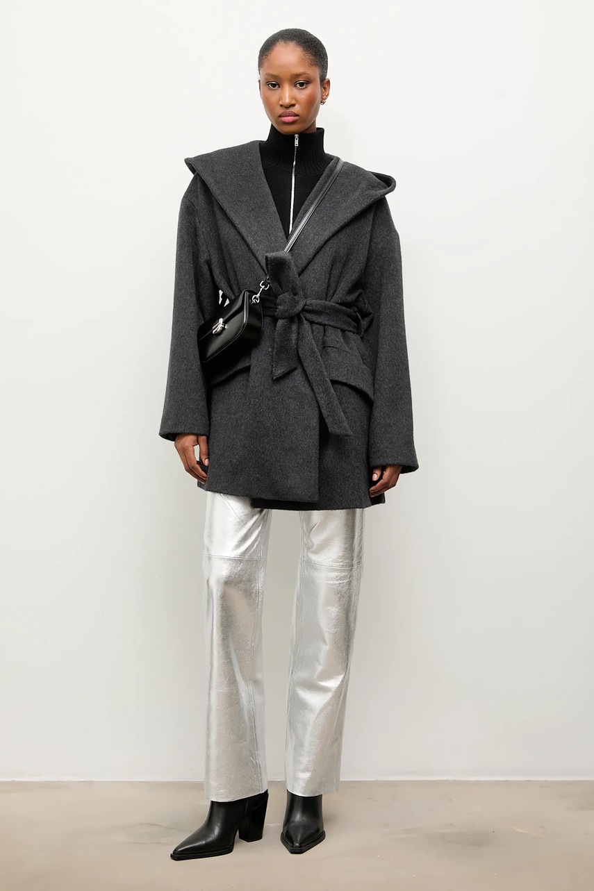 Answear.LAB palton de lana culoarea negru