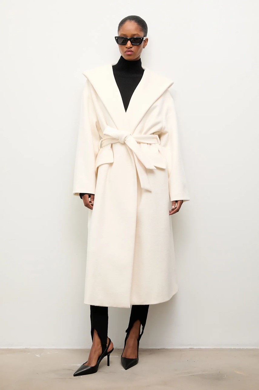 Шерстяное пальто Answear.LAB цвет бежевый