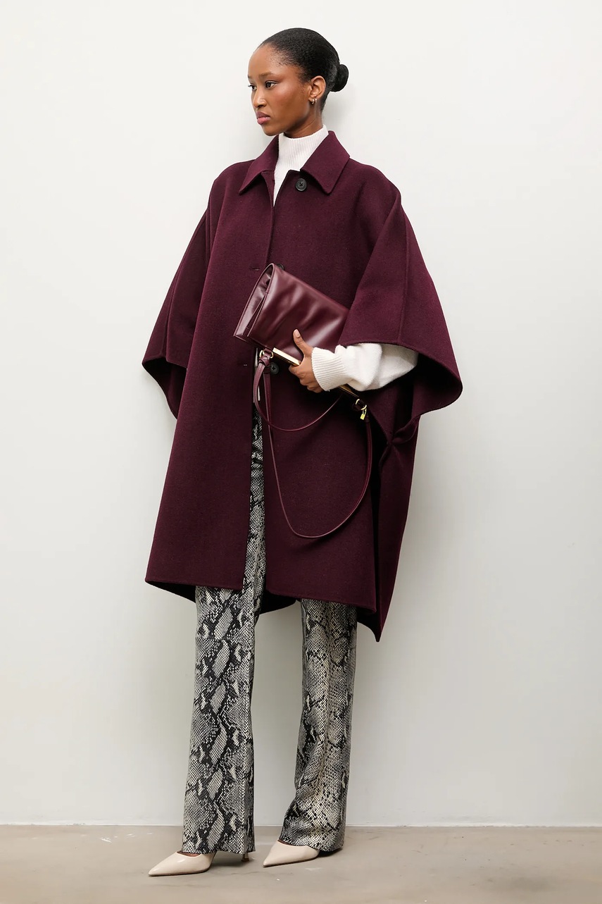 Шерстяное пальто Answear.LAB цвет бордовый