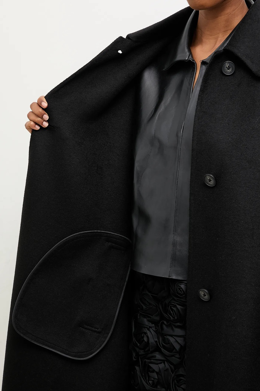 Μάλλινο παλτό Answear.LAB χρώμα: μαύρο φωτογραφία