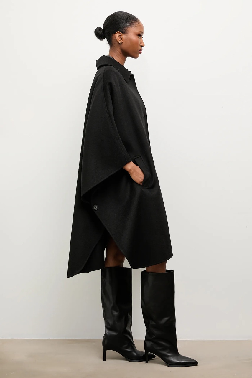 Μάλλινο παλτό Answear.LAB χρώμα: μαύρο φωτογραφία