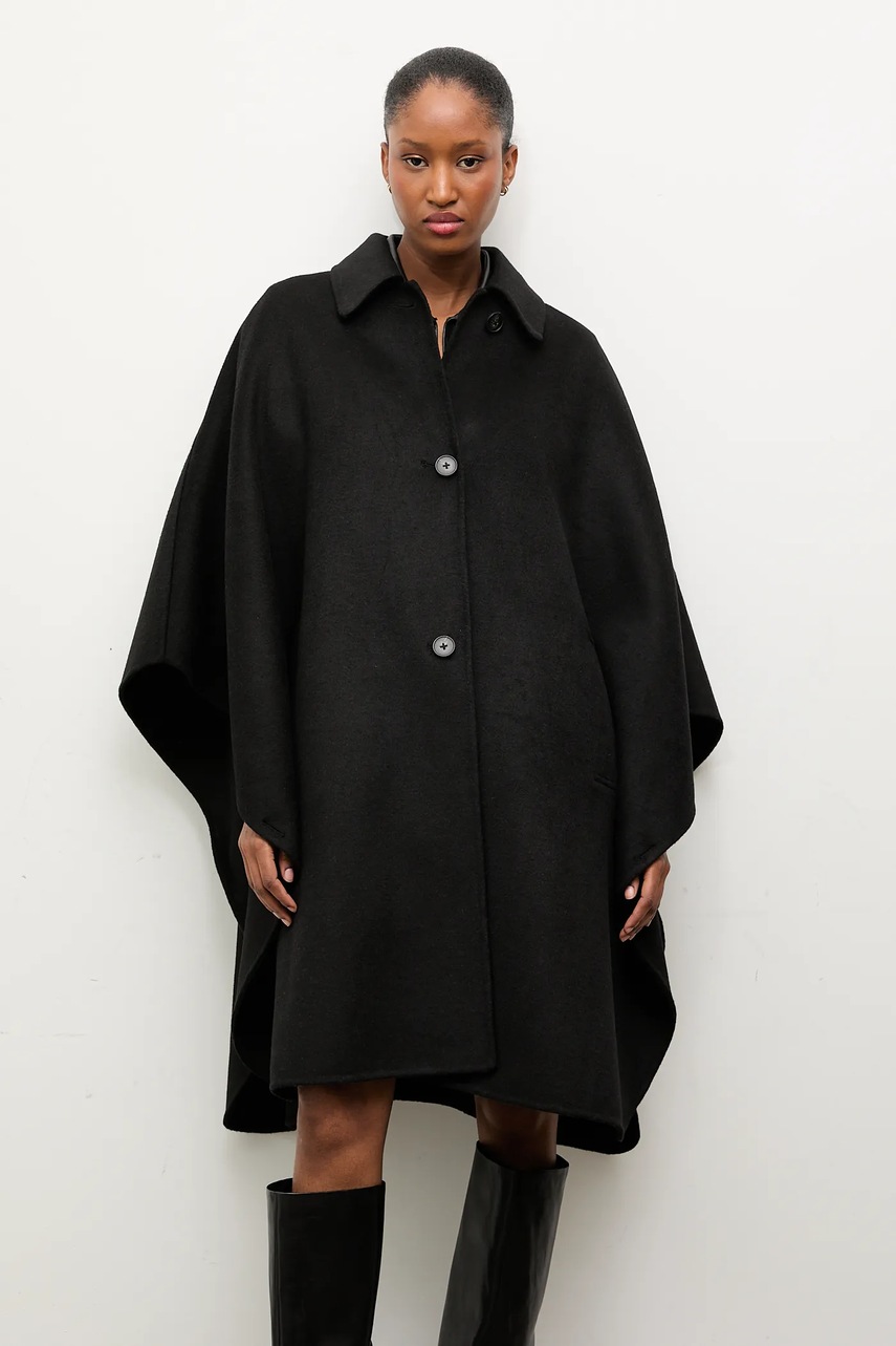 Μάλλινο παλτό Answear.LAB χρώμα: μαύρο φωτογραφία