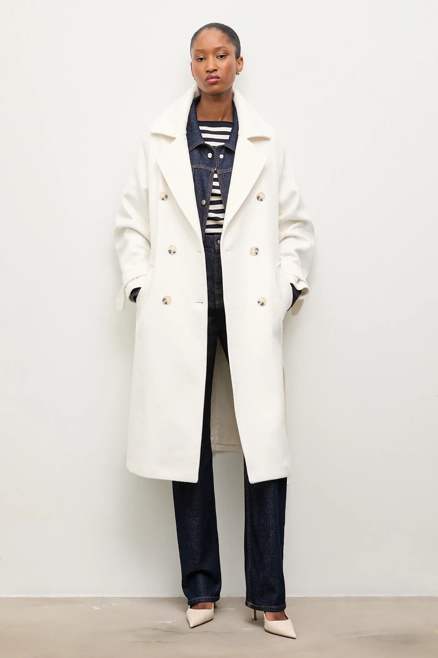 Шерстяное пальто Answear.LAB цвет белый