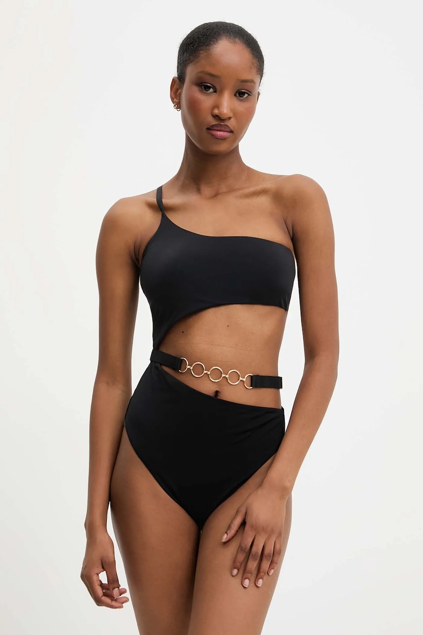 Answear Lab costum de baie din două piese culoarea negru, cupa usor rigidizata