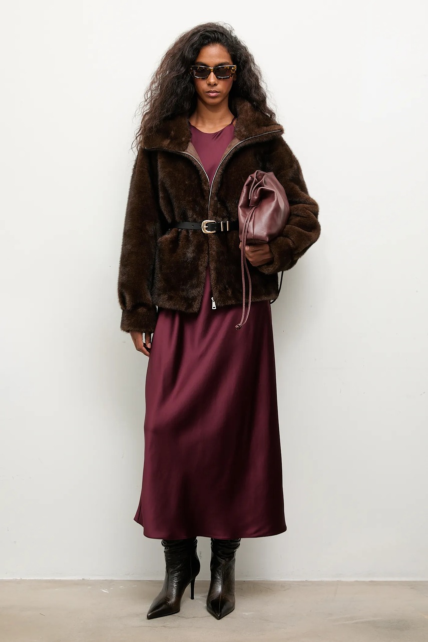 Куртка Answear.LAB цвет коричневый демисезонная oversize