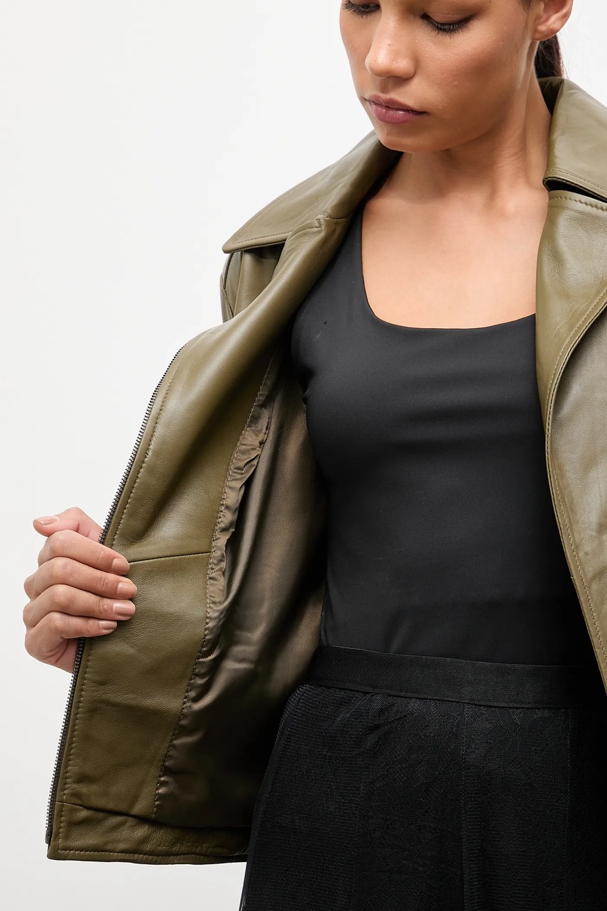 Δερμάτινo jacket Answear.LAB χρώμα: πράσινο φωτογραφία