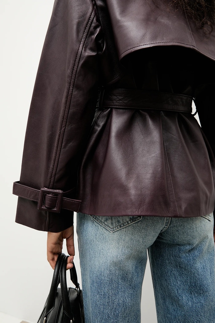 Δερμάτινο μπουφάν Answear.LAB χρώμα: μπορντό φωτογραφία