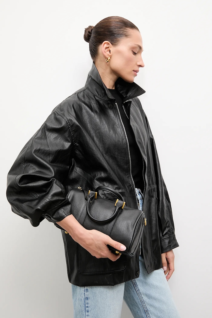 Answear.LAB geaca culoarea negru, de tranzitie, oversize