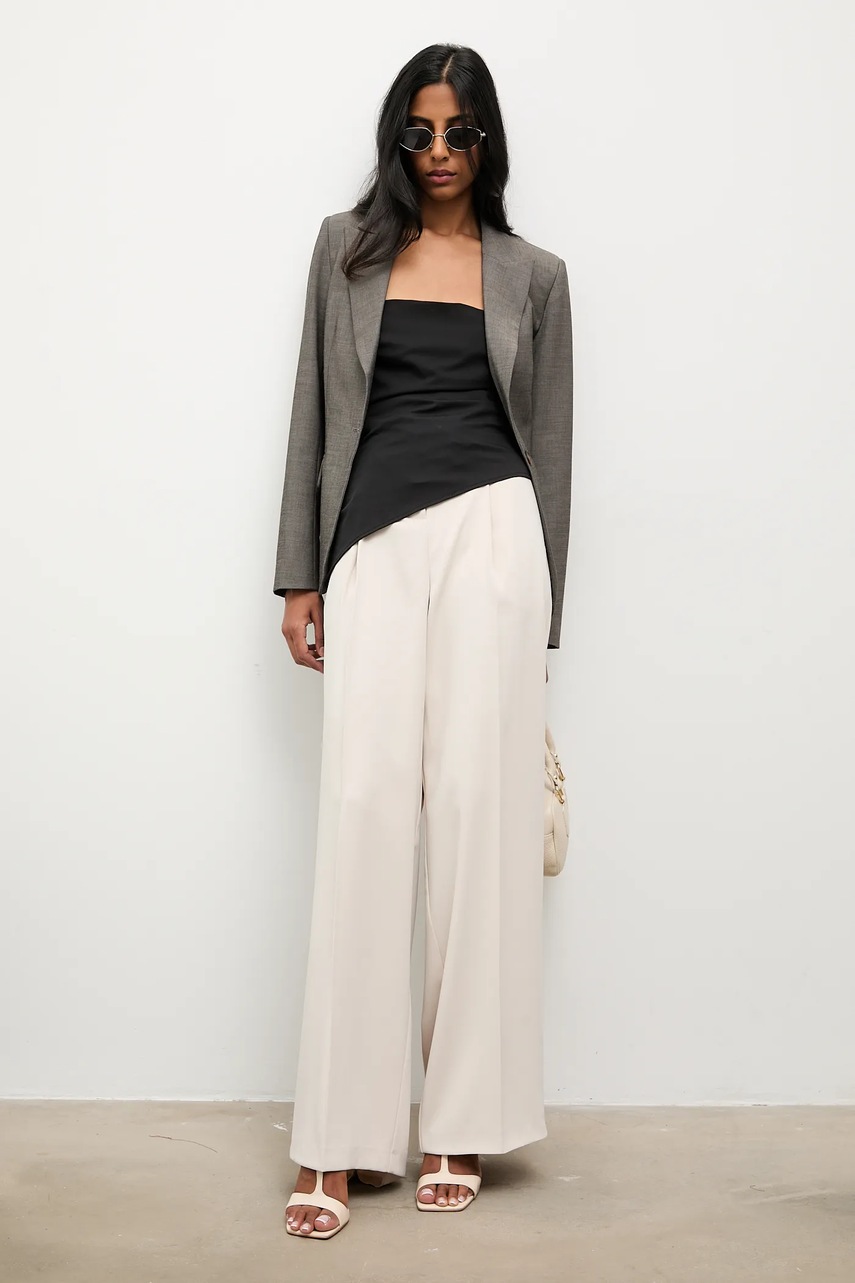 Пиджак Answear.LAB цвет серый однобортный однотонная