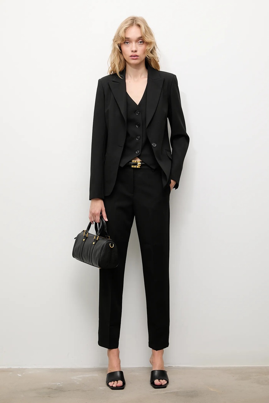 Пиджак Answear.LAB цвет чёрный однобортный однотонная