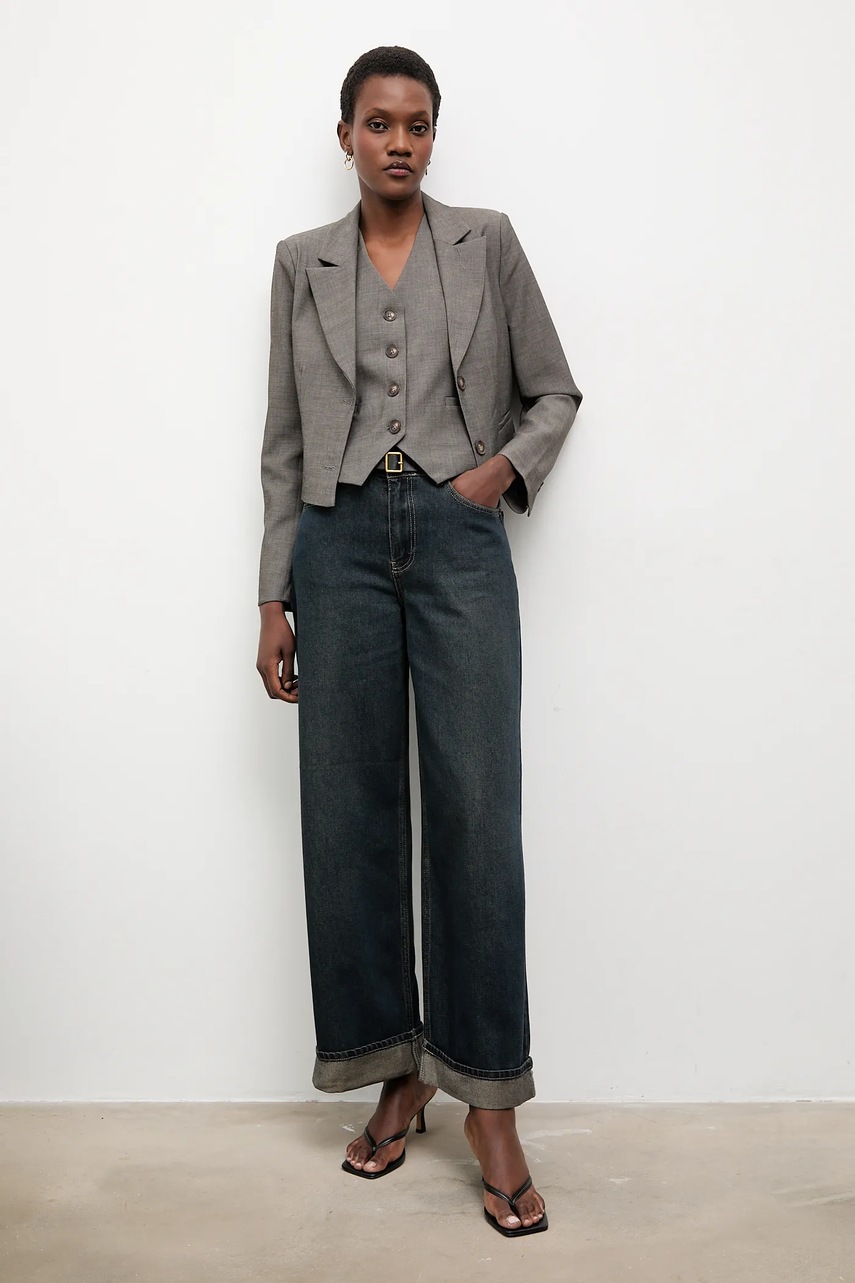 Безрукавка Answear.LAB цвет серый однобортный