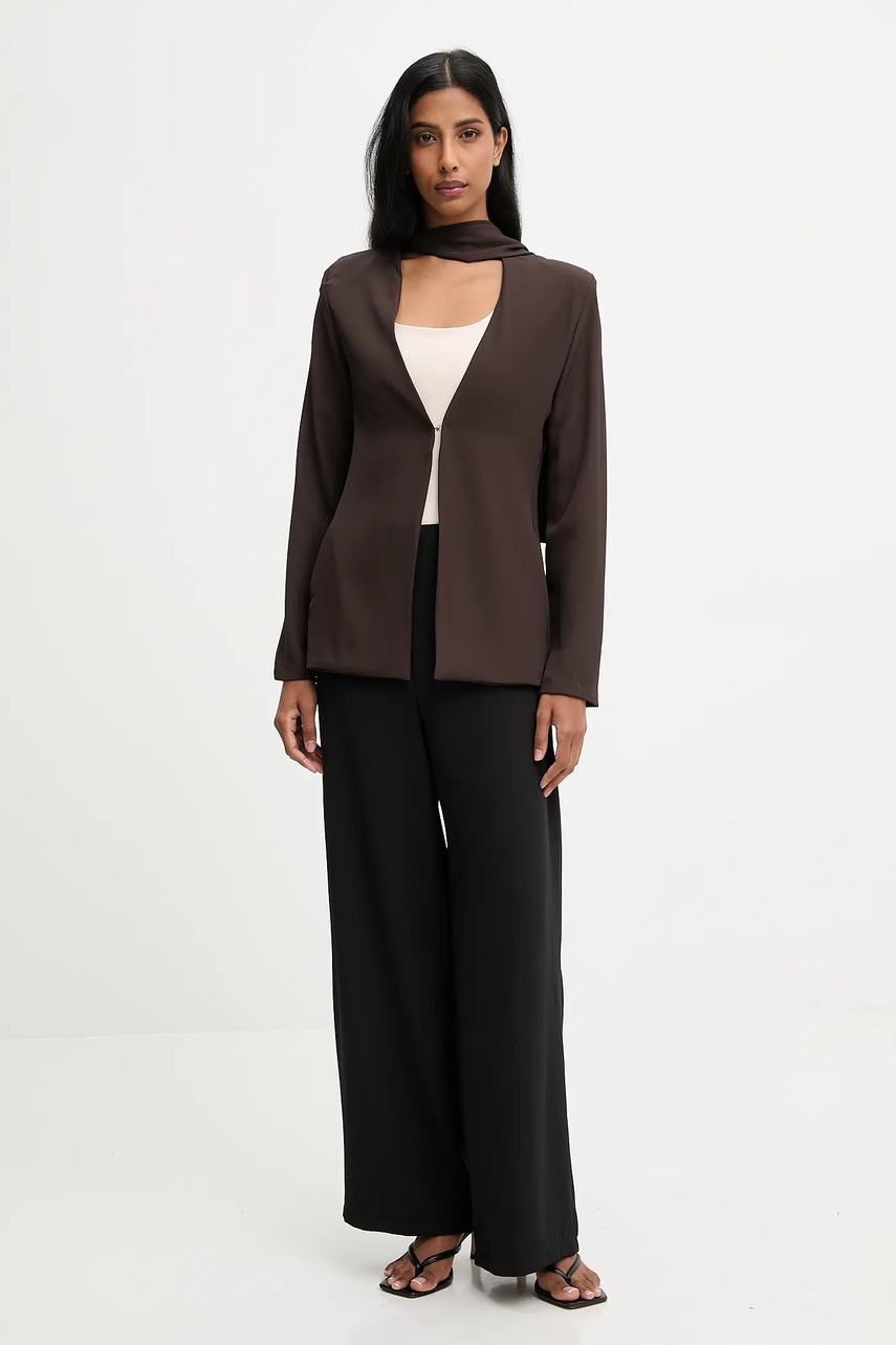 Пиджак Answear.LAB цвет коричневый однобортный однотонная