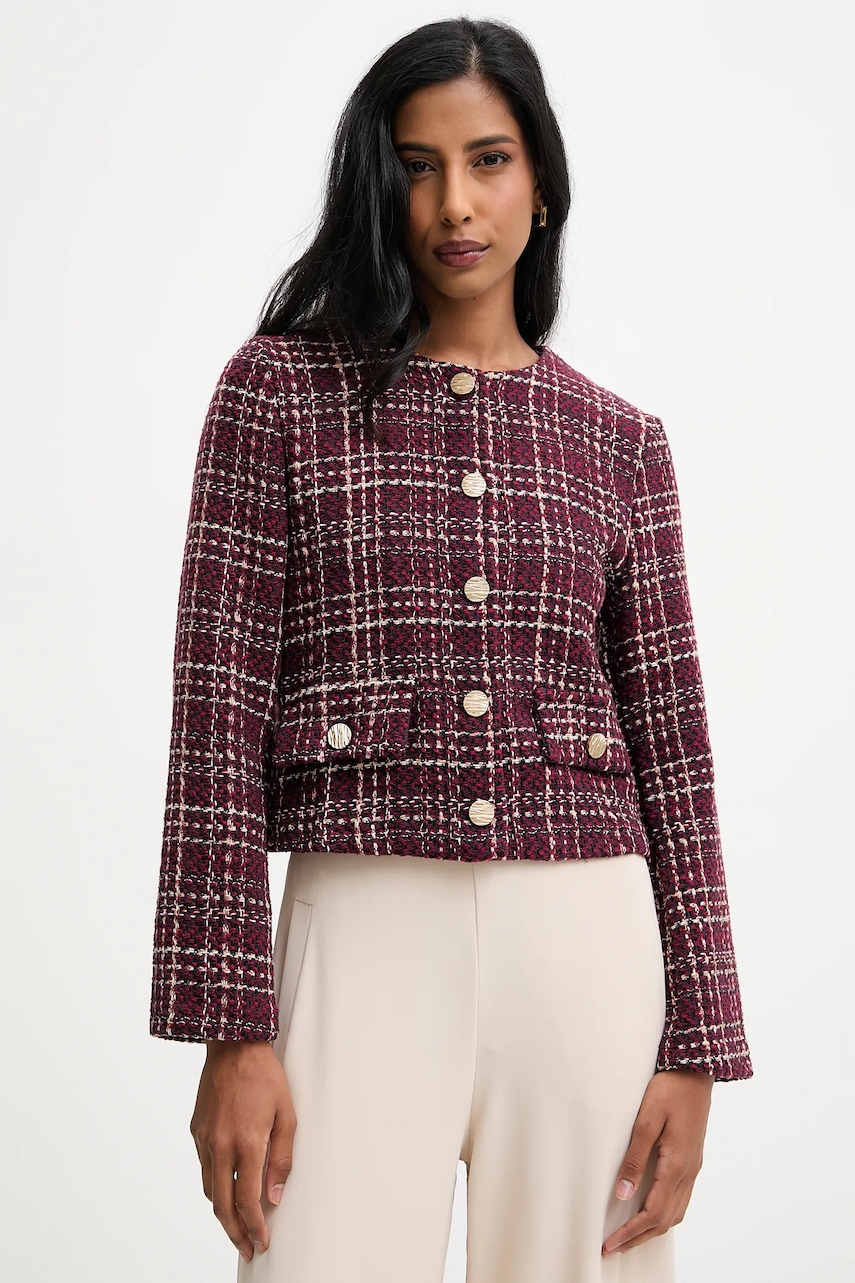 Answear.LAB sacou culoarea bordo, un singur rand de nasturi, modelator
